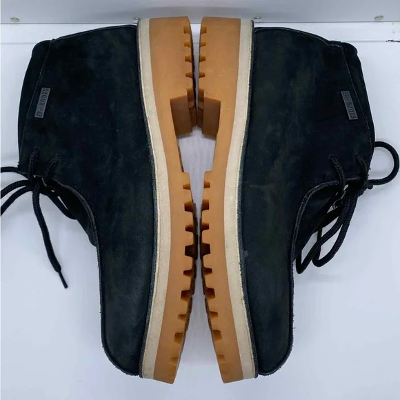 Buffalino Black Suede Leather Men’s Lace-Up Boots Size 10 - Picture 5 of 8